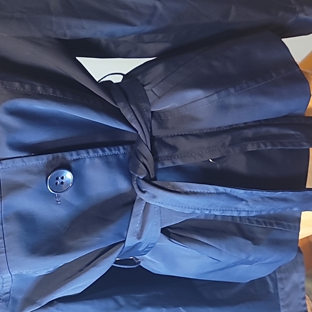 Ann Taylor Loft Navy Jacket w/belt, Sz. L - Picture 3 of 10